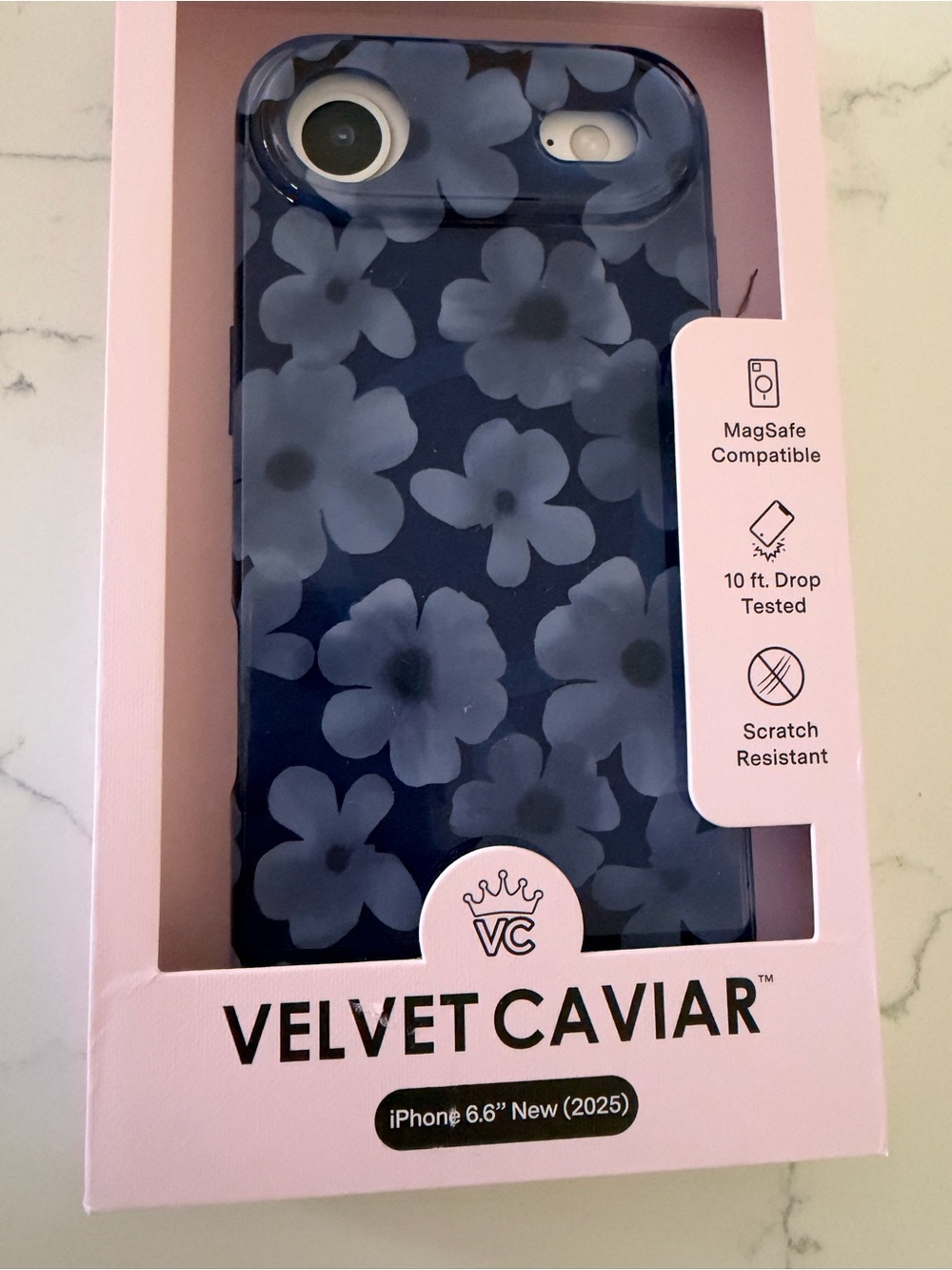 Velvet Caviar Blue Floral iPhone Case (Navy Blue)iPhone Air